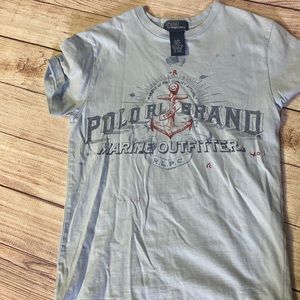 Boys Light Blue Polo Ralph Lauren Tee